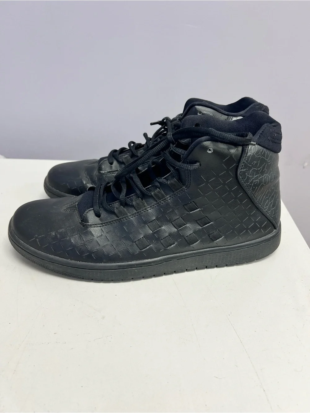 Jordan Black High-Top Sneakers with Textured Upper Mens 10.5